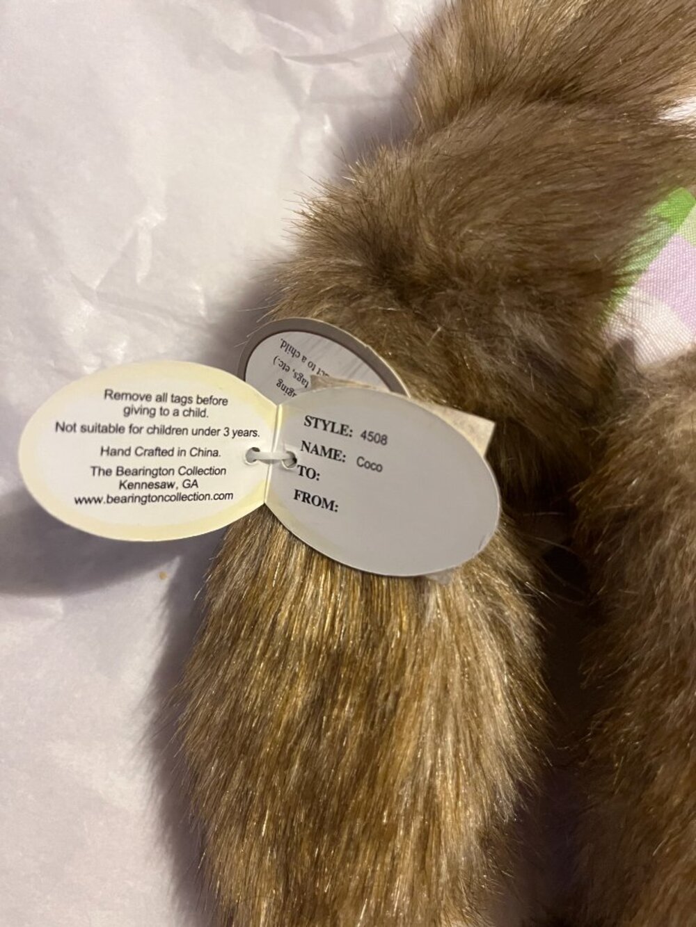 Bearington Collection Coco Brown Rabbit - Picture 6 of 6